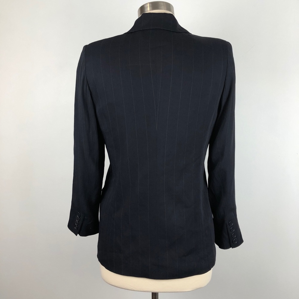 Talbots Button Blazer Jacket Stripe Pockets Work - image 3